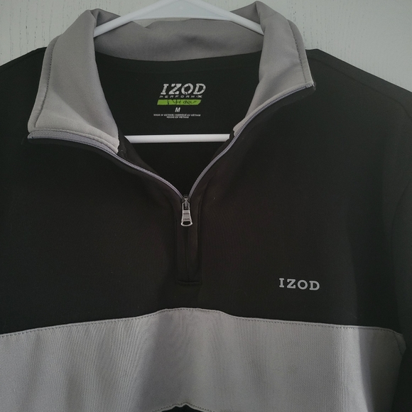 Black & grey IZOD 1/4 zip sweatshirt - Picture 3 of 4